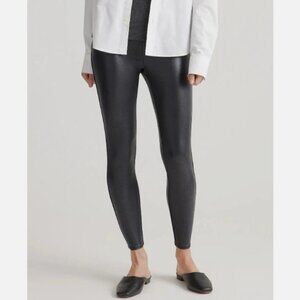 Quince High Waisted Faux Leather Women's Leggings XL Black Casual Workout Edgy